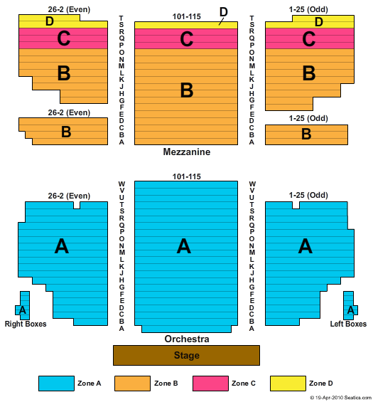 Al Hirschfeld Theatre Zone End Stage Seating Chart